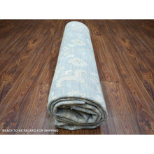 Load image into Gallery viewer, 7&#39;10&quot;x9&#39;7&quot; Cloud Gray, White Wash Peshawar With All Over Design, Natural Wool Hand Knotted Oriental Rug FWR438210