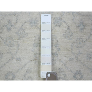 3'x4'9" Ivory, Hand Knotted Heavily Washed Peshawar, Pure Wool, Oriental Rug FWR438246