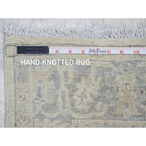 3'x4'9" Ivory, Hand Knotted Heavily Washed Peshawar, Pure Wool, Oriental Rug FWR438246