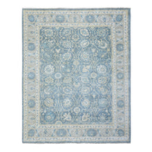 Load image into Gallery viewer, 8&#39;2&quot;x9&#39;8&quot; Blueish Gray, Hand Knotted Finer Peshawar with Mahal Design, Densely Woven Natural Dyes, Soft Wool, Oriental Rug FWR438312