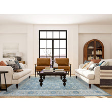 Load image into Gallery viewer, 8&#39;2&quot;x9&#39;8&quot; Blueish Gray, Hand Knotted Finer Peshawar With Mahal Design, Densely Woven Natural Dyes, Soft Wool, Oriental Rug FWR438312