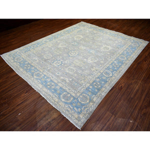 8'x10' Cloud Gray, Extra Soft Wool Hand Knotted, Finer Peshawar With Mahal Design, Dense Weave Vegetable Dyes, Oriental Rug FWR438318