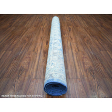 Load image into Gallery viewer, 5&#39;10&quot;x9&#39;1&quot; Sapphire Blue, Pure Wool Hand Knotted, Finer Peshawar With Mahal Design, Densely Woven Natural Dyes, Oriental Rug FWR438336
