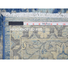 Load image into Gallery viewer, 5&#39;10&quot;x9&#39;1&quot; Sapphire Blue, Pure Wool Hand Knotted, Finer Peshawar With Mahal Design, Densely Woven Natural Dyes, Oriental Rug FWR438336