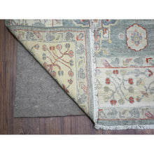 Load image into Gallery viewer, 6&#39;x9&#39;2&quot; Cadet Gray, Vegetable Dyes Soft Wool, Hand Knotted Finer Peshawar With Elements Design, Dense Weave, Oriental Rug FWR438342