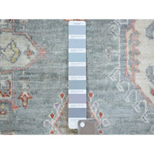Load image into Gallery viewer, 6&#39;x9&#39;2&quot; Cadet Gray, Vegetable Dyes Soft Wool, Hand Knotted Finer Peshawar With Elements Design, Dense Weave, Oriental Rug FWR438342