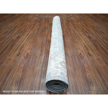 Load image into Gallery viewer, 6&#39;x9&#39;2&quot; Bone Brown with Charcoal Black, Oxidized and Distressed Grass Design with Exposed Warps, 100% Wool, Hand Knotted, Oriental Rug FWR457476