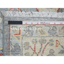 Load image into Gallery viewer, 6&#39;x9&#39;2&quot; Cadet Gray, Vegetable Dyes Soft Wool, Hand Knotted Finer Peshawar With Elements Design, Dense Weave, Oriental Rug FWR438342