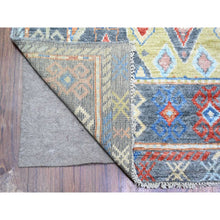 Load image into Gallery viewer, 5&#39;10&quot;x9&#39;1&quot; Colorful, Extra Soft Wool Hand Knotted, Anatolian Village Inspired with Triangles Design Natural Dyes, Oriental Rug FWR438588
