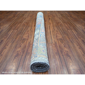 5'10"x9'1" Colorful, Extra Soft Wool Hand Knotted, Anatolian Village Inspired with Triangles Design Natural Dyes, Oriental Rug FWR438588