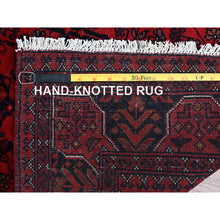 Load image into Gallery viewer, 3&#39;5&quot;x4&#39;10&quot; Chili Red, Afghan Khamyab With Tribal Design, Hand Knotted, Soft And Velvety Wool, Vegetable Dyes, Oriental Rug FWR4380