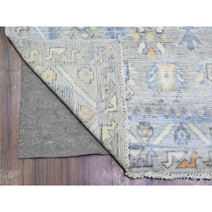 6'x8'6" Silver Gray, Anatolian Village Inspired With Geometric Design Natural Dyes, Soft And Shiny Wool Pile Hand Knotted, Oriental Rug FWR438600