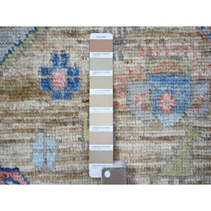 6'1"x9' Silver Gray, Hand Knotted Anatolian Village Inspired Geometric Medallions With Animal Figurines, Vegetable Dyes Pure Wool, Oriental Rug FWR438606