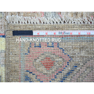 6'1"x9' Silver Gray, Hand Knotted Anatolian Village Inspired Geometric Medallions With Animal Figurines, Vegetable Dyes Pure Wool, Oriental Rug FWR438606