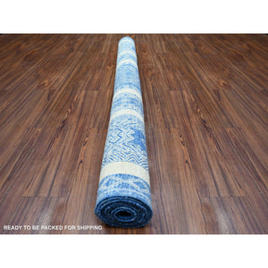 6'2"x8'8" Medium Sapphire, Fine Peshawar With Intricate Geometric Motifs Dense Weave, Natural Wool Hand Knotted, Oriental Rug FWR438630