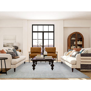 8'x9'7" Ivory, Natural Wool Hand Knotted, White Wash Peshawar, Oriental Rug FWR438660