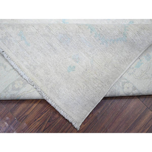 8'x9'7" Ivory, Natural Wool Hand Knotted, White Wash Peshawar, Oriental Rug FWR438660