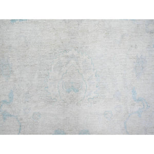 8'x9'7" Ivory, Natural Wool Hand Knotted, White Wash Peshawar, Oriental Rug FWR438660