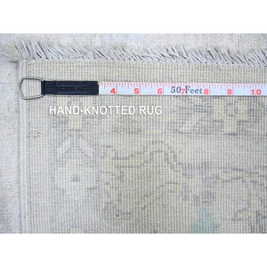8'x9'7" Ivory, Natural Wool Hand Knotted, White Wash Peshawar, Oriental Rug FWR438660