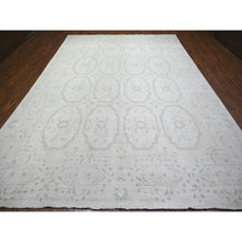 Load image into Gallery viewer, 9&#39;9&quot;x13&#39;9&quot; Ivory, White Wash Peshawar With Repetitive Geometric Medallions, Soft Wool Hand Knotted, Oriental Rug FWR438672