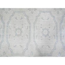 Load image into Gallery viewer, 9&#39;9&quot;x13&#39;9&quot; Ivory, White Wash Peshawar With Repetitive Geometric Medallions, Soft Wool Hand Knotted, Oriental Rug FWR438672