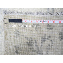 Load image into Gallery viewer, 9&#39;9&quot;x13&#39;9&quot; Ivory, White Wash Peshawar With Repetitive Geometric Medallions, Soft Wool Hand Knotted, Oriental Rug FWR438672