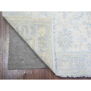 3'x4'9" Ivory, Organic Wool Hand Knotted, White Wash Peshawar with All Over Design, Oriental Rug FWR438684