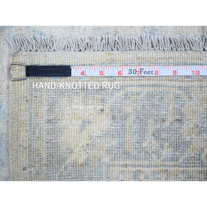 3'x4'9" Ivory, Organic Wool Hand Knotted, White Wash Peshawar with All Over Design, Oriental Rug FWR438684