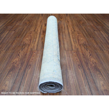 Load image into Gallery viewer, 3&#39;10&quot;x6&#39; Silver Gray, Stone Washed Peshawar Faded Out, Soft Wool Hand Knotted, Oriental Rug FWR438702