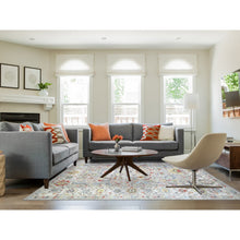 Load image into Gallery viewer, 8&#39;x9&#39;9&quot; Light Gray, Vegetable Dyes Extra Soft Wool, Hand Knotted Finer Peshawar With Heriz Design, Dense Weave, Oriental Rug FWR438738