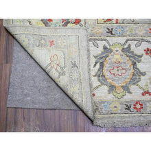 Load image into Gallery viewer, 8&#39;x9&#39;9&quot; Light Gray, Vegetable Dyes Extra Soft Wool, Hand Knotted Finer Peshawar With Heriz Design, Dense Weave, Oriental Rug FWR438738