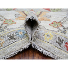 Load image into Gallery viewer, 8&#39;x9&#39;9&quot; Light Gray, Vegetable Dyes Extra Soft Wool, Hand Knotted Finer Peshawar With Heriz Design, Dense Weave, Oriental Rug FWR438738