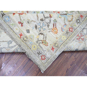 8'x9'9" Light Gray, Vegetable Dyes Extra Soft Wool, Hand Knotted Finer Peshawar With Heriz Design, Dense Weave, Oriental Rug FWR438738