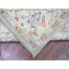 Load image into Gallery viewer, 8&#39;x9&#39;9&quot; Light Gray, Vegetable Dyes Extra Soft Wool, Hand Knotted Finer Peshawar With Heriz Design, Dense Weave, Oriental Rug FWR438738