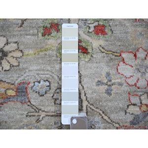 8'x9'9" Light Gray, Vegetable Dyes Extra Soft Wool, Hand Knotted Finer Peshawar With Heriz Design, Dense Weave, Oriental Rug FWR438738