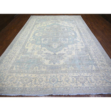 Load image into Gallery viewer, 9&#39;9&quot;x13&#39;5&quot; Cadet Gray, Extra Soft Wool Hand Knotted, Finer Peshawar With Heriz Design, Densely Woven Natural Dyes, Oriental Rug FWR438768