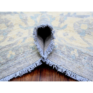 9'9"x13'5" Cadet Gray, Extra Soft Wool Hand Knotted, Finer Peshawar With Heriz Design, Densely Woven Natural Dyes, Oriental Rug FWR438768