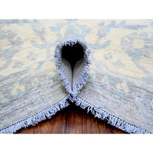 Load image into Gallery viewer, 9&#39;9&quot;x13&#39;5&quot; Cadet Gray, Extra Soft Wool Hand Knotted, Finer Peshawar With Heriz Design, Densely Woven Natural Dyes, Oriental Rug FWR438768