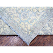 Load image into Gallery viewer, 9&#39;9&quot;x13&#39;5&quot; Cadet Gray, Extra Soft Wool Hand Knotted, Finer Peshawar With Heriz Design, Densely Woven Natural Dyes, Oriental Rug FWR438768