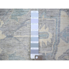 Load image into Gallery viewer, 9&#39;9&quot;x13&#39;5&quot; Cadet Gray, Extra Soft Wool Hand Knotted, Finer Peshawar With Heriz Design, Densely Woven Natural Dyes, Oriental Rug FWR438768