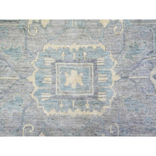 Load image into Gallery viewer, 9&#39;9&quot;x13&#39;5&quot; Cadet Gray, Extra Soft Wool Hand Knotted, Finer Peshawar With Heriz Design, Densely Woven Natural Dyes, Oriental Rug FWR438768