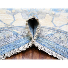 Load image into Gallery viewer, 9&#39;10&quot;x14&#39; Cerulean Blue, Vegetable Dyes Organic Wool, Hand Knotted Finer Peshawar With Heriz Medallion Design, Dense Weave, Oriental Rug FWR438774