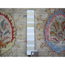 Load image into Gallery viewer, 4&#39;x5&#39;10&quot; Tan Color, Natural Dyes Pure Wool, Hand Knotted Finer Peshawar With Uzbek Suzani Design, Densely Woven, Oriental Rug FWR438876