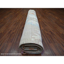 Load image into Gallery viewer, 11&#39;10&quot;x15&#39;5&quot; Light Gray, Vegetable Dyes Soft Wool, Hand Knotted Afghan Angora Oushak with All Over Motifs, Oversized Oriental Rug FWR438882