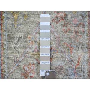 2'6"x19'8" Sage Gray, Afghan Angora Oushak With Vegetable Dyes, Organic Wool Hand Knotted, Xl Runner Oriental Rug FWR439074