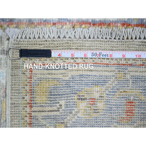 2'6"x19'8" Sage Gray, Afghan Angora Oushak With Vegetable Dyes, Organic Wool Hand Knotted, Xl Runner Oriental Rug FWR439074