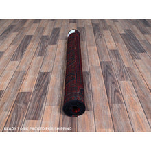 Load image into Gallery viewer, 3&#39;5&quot;x4&#39;9&quot; Berry Red, Afghan Khamyab With Geometric Pattern, Soft And Velvety Wool, Hand Knotted, Vegetable Dyes, Oriental Rug FWR4386