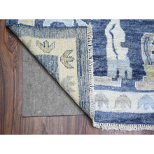 Load image into Gallery viewer, 9&#39;9&quot;x14&#39;2&quot; Aegean Blue, Afghan Angora Oushak With All Over Leaf Design, Vegetable Dyes, Soft Wool, Hand Knotted, Oriental Rug FWR439446