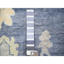 Load image into Gallery viewer, 9&#39;9&quot;x14&#39;2&quot; Aegean Blue, Afghan Angora Oushak With All Over Leaf Design, Vegetable Dyes, Soft Wool, Hand Knotted, Oriental Rug FWR439446