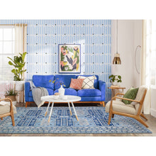 Load image into Gallery viewer, 6&#39;1&quot;x9&#39; Light Blue, Soft Wool Hand Knotted, Anatolian Village Inspired With Large Elements Design Natural Dyes, Oriental Rug FWR439572